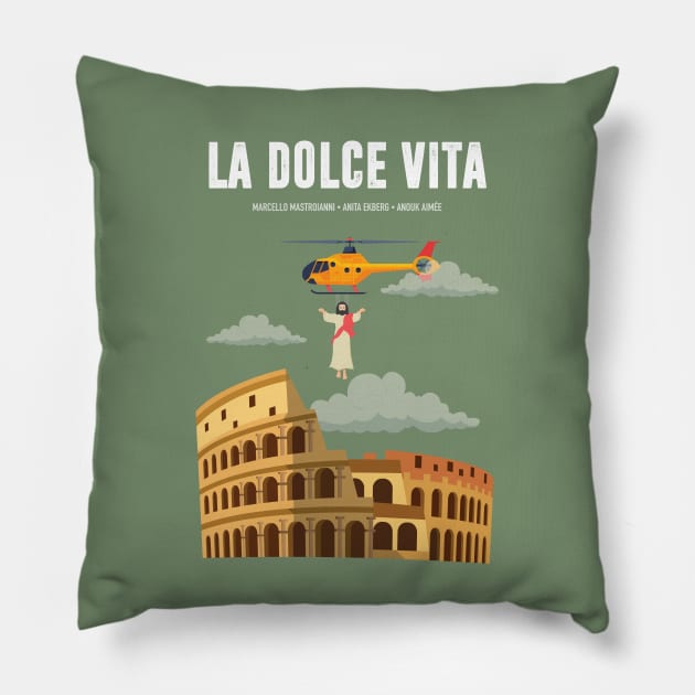 La Dolce Vita - Alternative Movie Poster Pillow by MoviePosterBoy