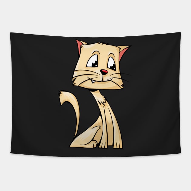 Funny Tired Cat Tapestry by Haland 9