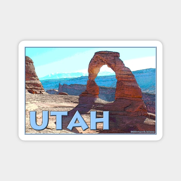 Utah: Delicate Arch Magnet by JEAndersonArt