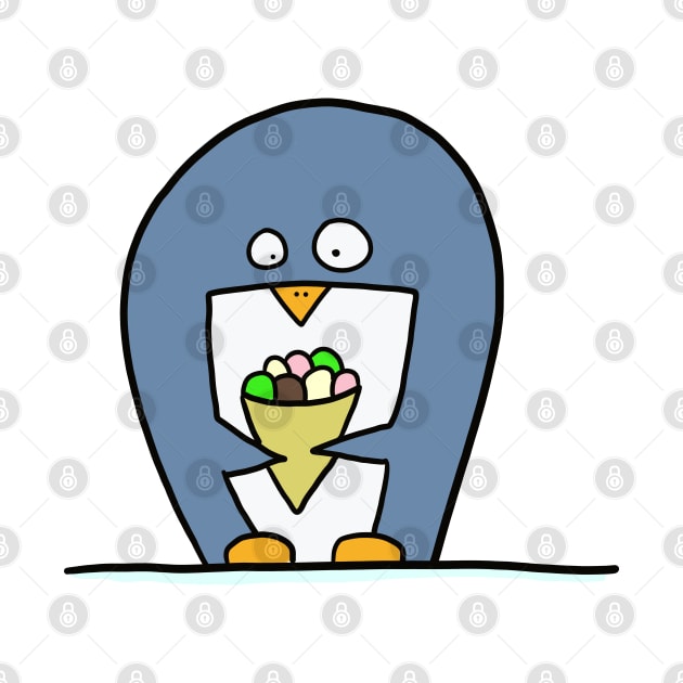 Penguin with ice cream by ThomaeArt