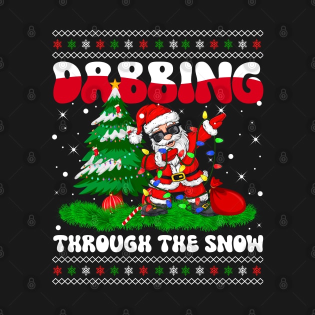 Dabbing Through The Snow Dabbing Santa Sunglasses Christmas Lights Dancing by wonderws