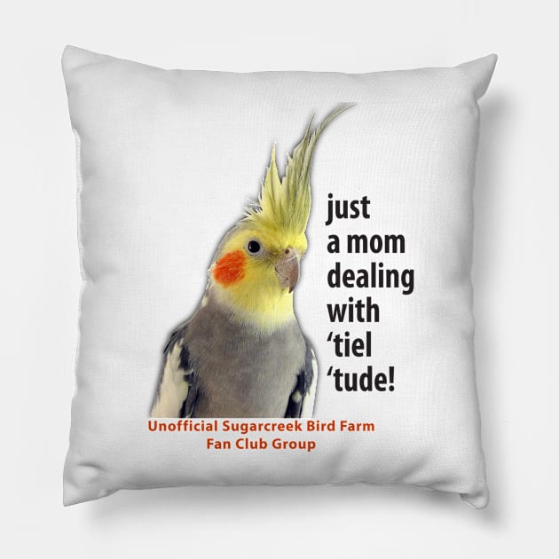 Cockatiel 1 - black type Pillow by Just Winging It Designs