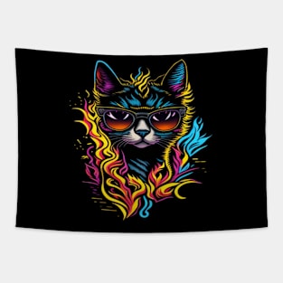 cool cat in glasses Tapestry