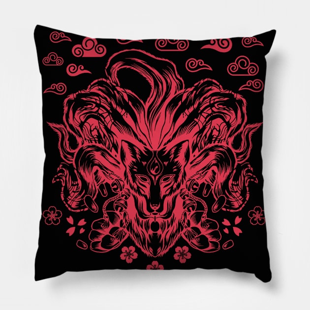 Anime Nine-tailed Fox Kitsune Pillow by Souls.Print