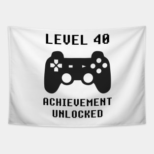 LEVEL 40 ACHIEVEMENT UNLOCKED Controller retro video games 40th birthday Tapestry