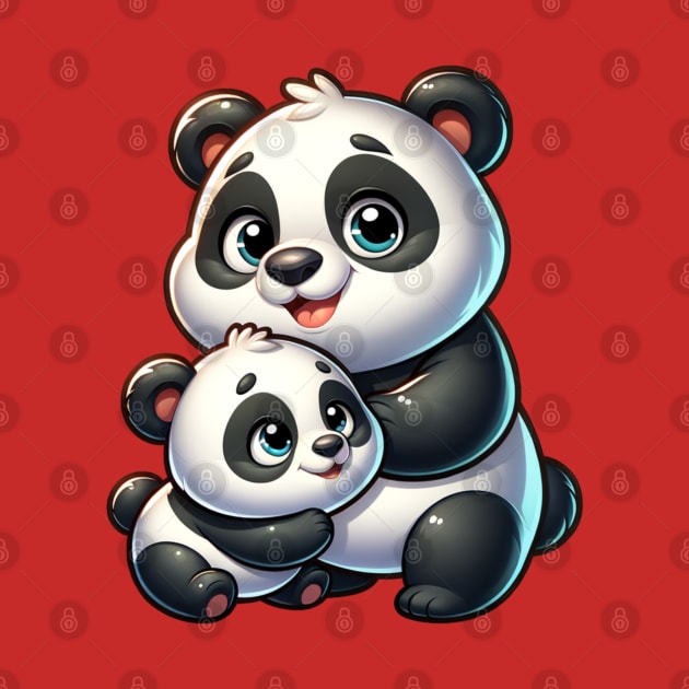 Panda with baby. by lakokakr