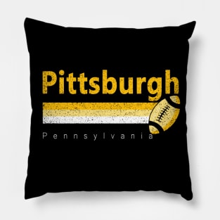 Pittsburgh Vintage Football Retro Pennsylvania For Game Day Pillow