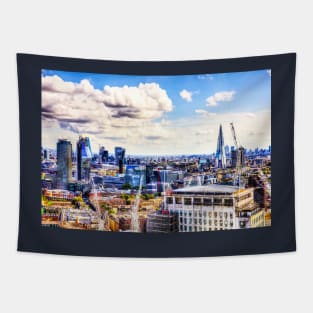 London City Canary Wharf Aerial View Tapestry