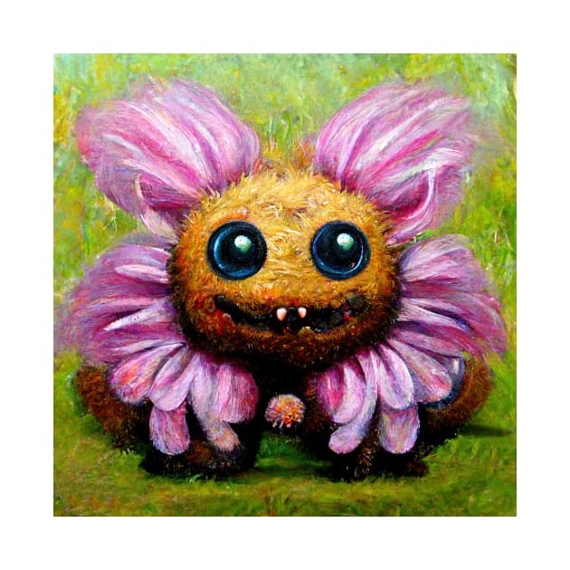 Cute flower monster oil painting by Fluffypunk