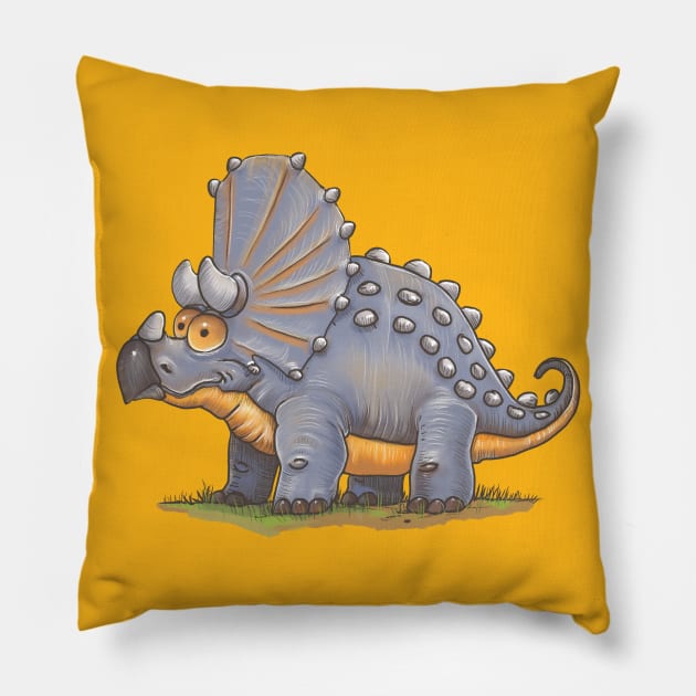 Triceratops Pillow by Artofokan