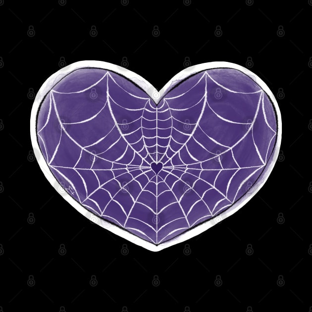 Purple Spider Web Heart by Metal Tea