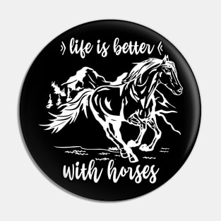 Horses "Life is Better With Horses" Horseback Riding Pin