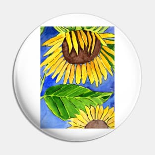 Bright Sunflowers Mixed Media Art Pin