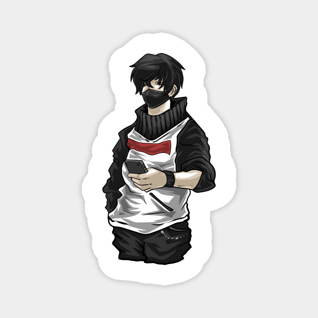Anime Male Character Kawaii Guy Japanese Manga Anime Guy Magnet Teepublic,Red Marker Line Png