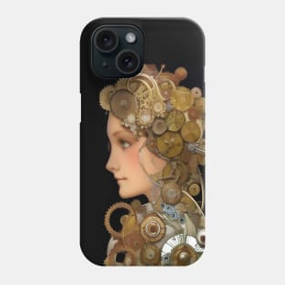 Cool Rusty Gears and Flowers Pretty Girl Steampunk Phone Case