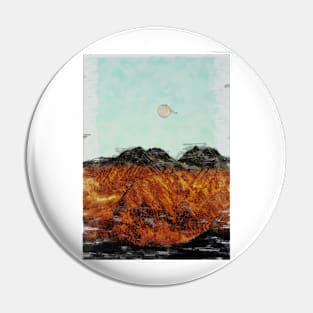 Moon Over Mountain Range. For Moon Lovers. Bright Moon Collection Pin