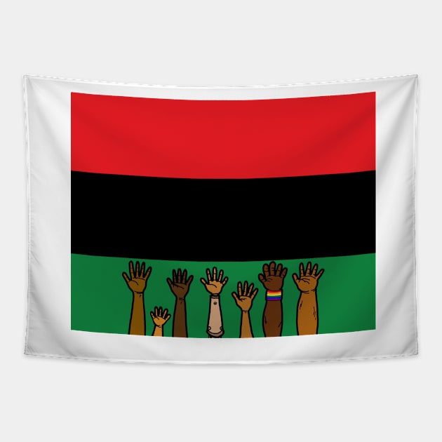 Pan African flag Juneteenth black freedom liberation Tapestry by Nalidsa