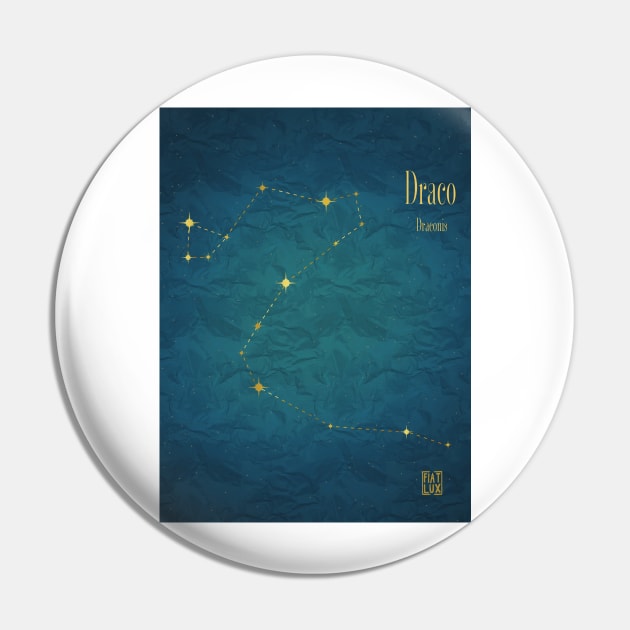 Night Sky Constellations - Draco Pin by fiatluxillust