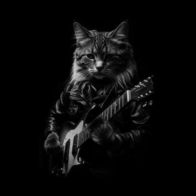 Cat Rocker Rock And Roll Love by UNDERGROUNDROOTS