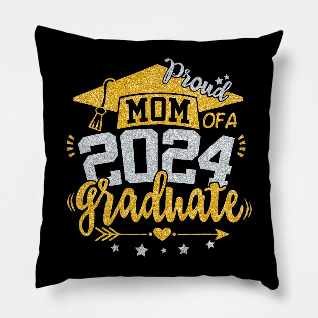 Mom Senior 2024 Proud Mom of a Class of 2024 Graduate Mother Pillow by Mitsue Kersting