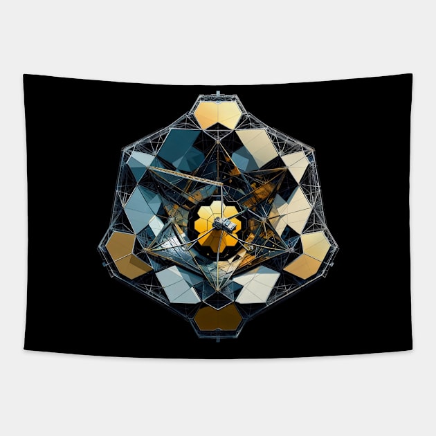 Geometric Space Telescope Array | James Webb Inspired Tee | Cosmic Observatory Design Tapestry by Graphic Wonders Emporium