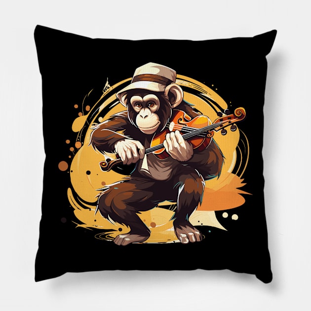 Monkey Playing Violin Pillow by Graceful Designs