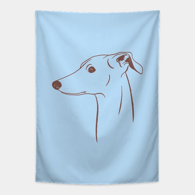 Italian Greyhound (Blue and Taupe) Tapestry by illucalliart