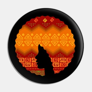 Afro Hair Woman with African Pattern, Black History Pin