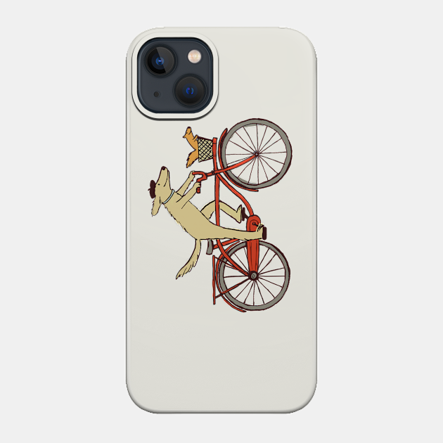 Cycling Dog with Squirrel Friend | Whimsical Animal Art - Animals - Phone Case