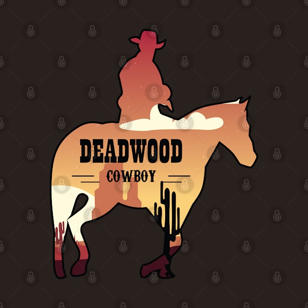 Cowboy silhouette of deadwood south dakota by Donut lover