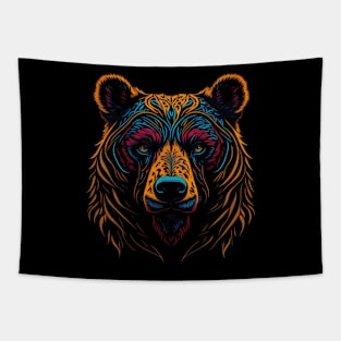 bear face colorful Tapestry