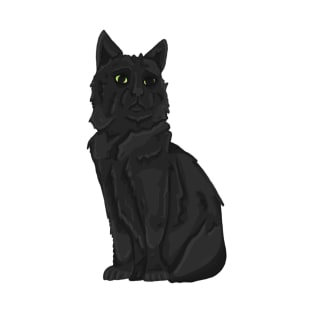 Black Cat Sitting Regal T-Shirt