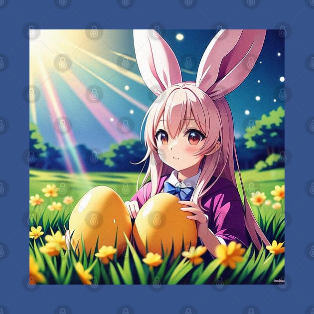 “Sunny Egg Hunt” Anime Bunny Girl by Mad Tea Garden