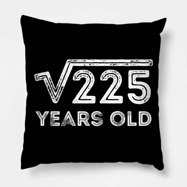 Square Root of 225 Years Old (15th birthday) Pillow by Elvdant