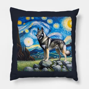 Pop Norwegian Elkhound Dog Portrait - Pet Portrait Pillow