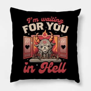 Waiting For You Creepy Cute Baphomet Gift Pillow