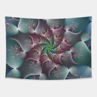 Floral Whirlpool Fractal Tapestry