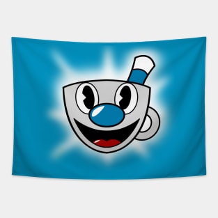 A Mugman Cartoon Tapestry