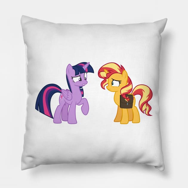 Pony Twilight and Sunset 1 Pillow by CloudyGlow