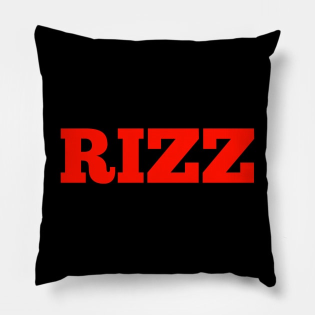 Rizz Red Pillow by MaystarUniverse