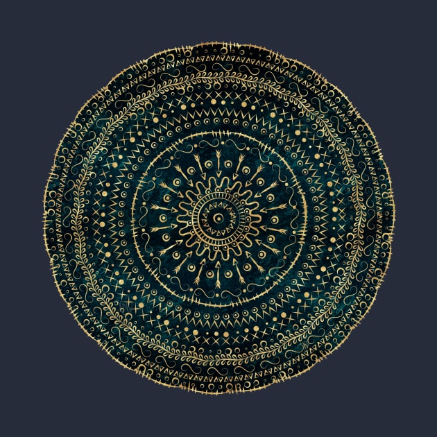 Geometric tribal gold mandala by InovArtS