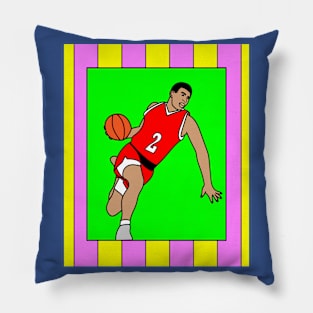 Retro Basketball Player Hobby Pillow