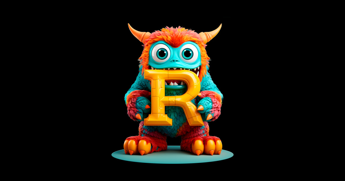 Cute Monster for Kids Alphabet Letter R Funny Back to School - Back To ...