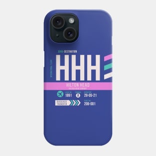 Hilton Head (HHH) Airport Code Baggage Tag Phone Case