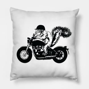 Squirrel Biker with helmet Design - For Squirrel Lovers Pillow