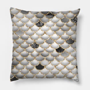 Colorful Glitter Mermaid Scales Pillow