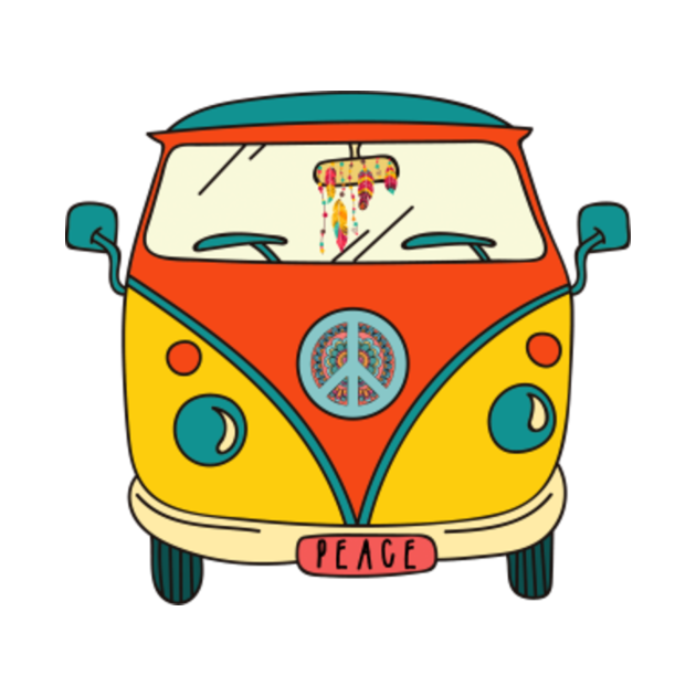 Vintage Hippie Bus Van - Hippie Bus - T-Shirt | TeePublic