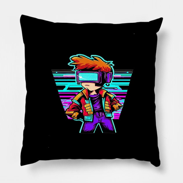 Neo-Crusader - Cyberpunk Comic Character Pillow by Vish artd