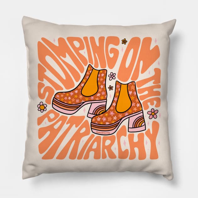 Stomping On the Patriarchy Pillow by Doodle by Meg