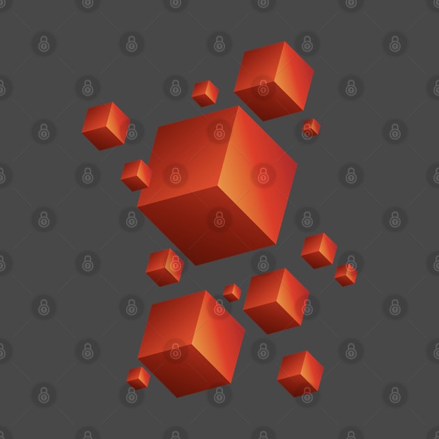 Floating Cubes red by Studio DAVE